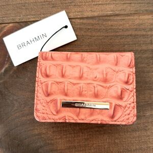 Brahmin coral colored mini wallet